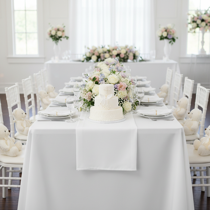 Taffeta Tablecloth 90"x156" Rectangular - White.