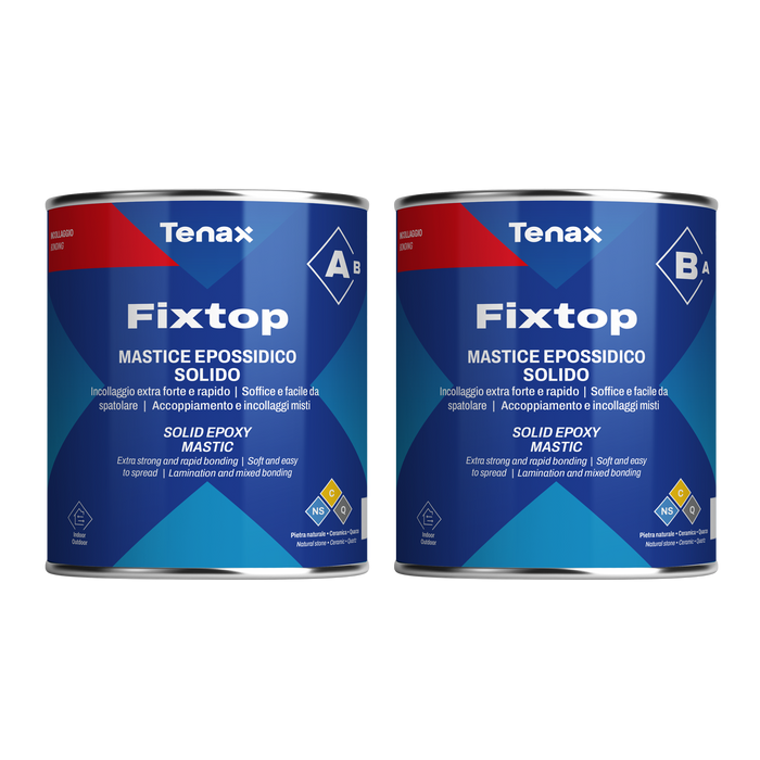 Tenax Fixtop A+B — Two-Part Solid Epoxy Mastic for Stone Setting & Bonding (1+1 Liter)