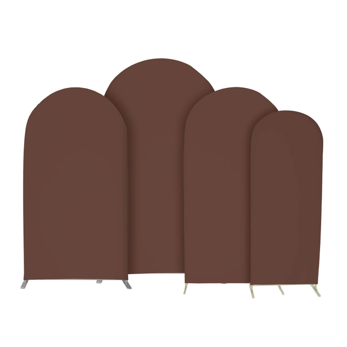 Universal Fit Spandex Covers for All Trio Arch Backdrop Stand (4 pcs)  - Chocolate