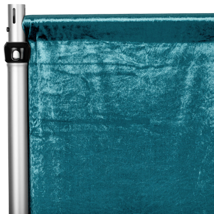 Velvet 10ft H x 52" W Drape/Backdrop Curtain Panel - Dark Turquoise - CV Linens