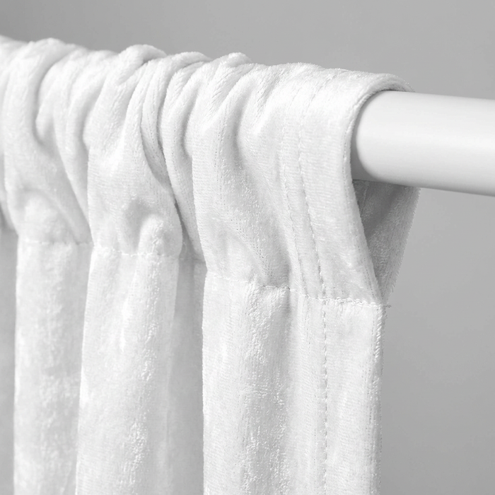 Velvet 10ft H x 52" W Drape/Backdrop Curtain Panel - White - CV Linens