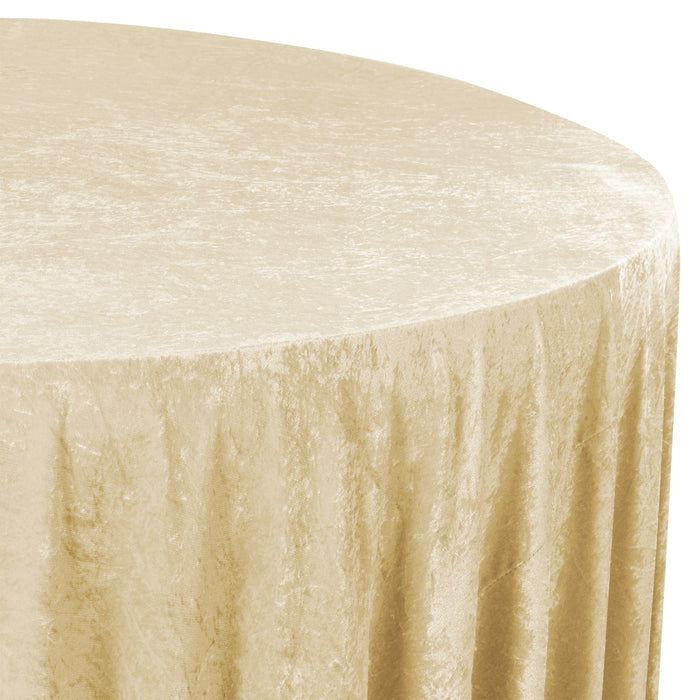 Velvet 120" Round Tablecloth - Champagne - CV Linens