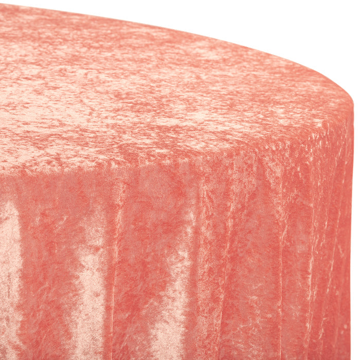 Velvet 120" Round Tablecloth - Coral - CV Linens