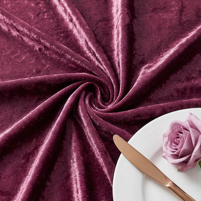 Velvet 120" Round Tablecloth - Mulberry - CV Linens
