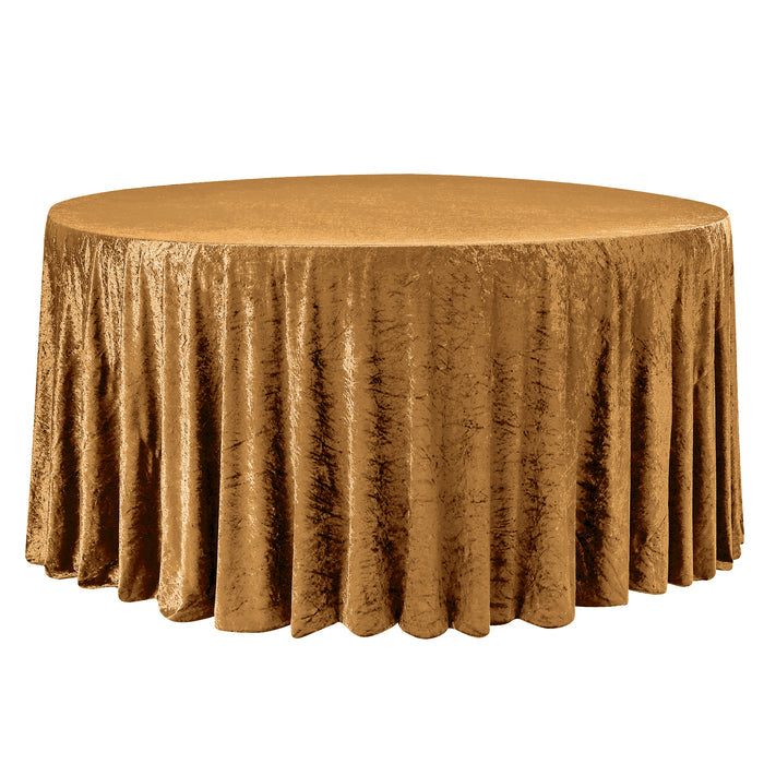 Velvet 120" Round Tablecloth - Mustard Gold - CV Linens