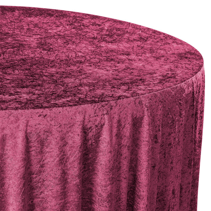Velvet 132" Round Tablecloth - Burgundy - CV Linens