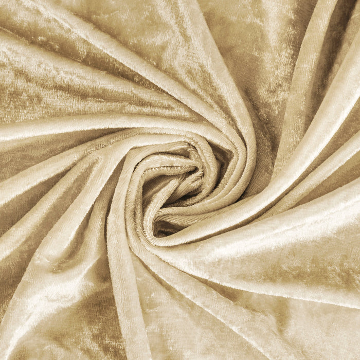 Velvet 132" Round Tablecloth - Champagne - CV Linens