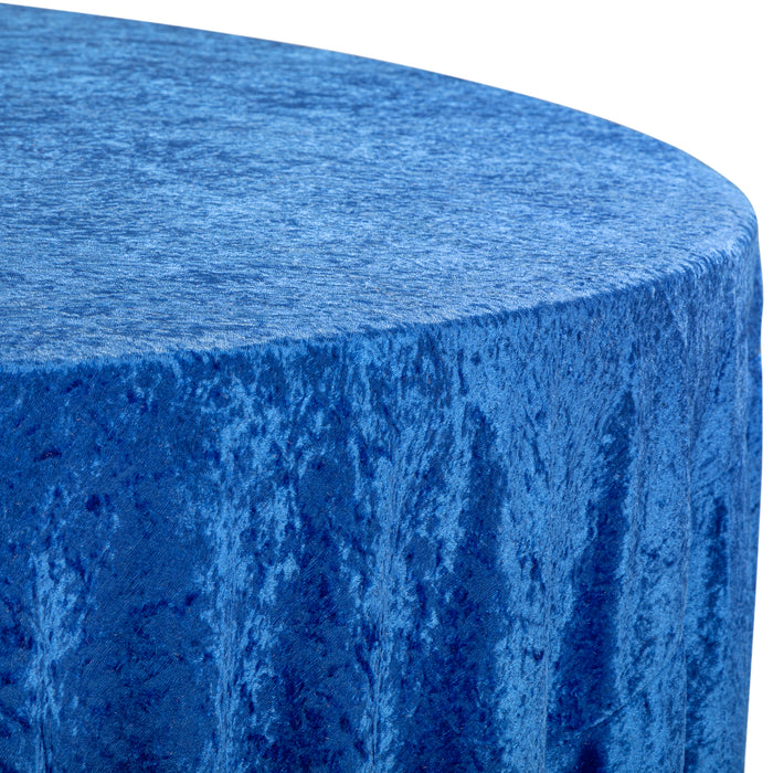 Velvet 132" Round Tablecloth - Royal Blue - CV Linens