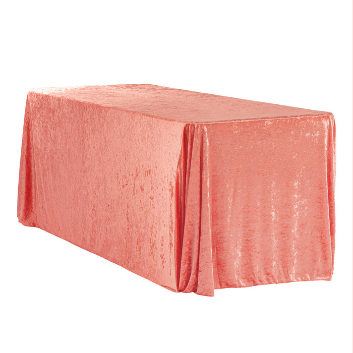 Velvet 90"x132" Rectangular Tablecloth - Coral - CV Linens