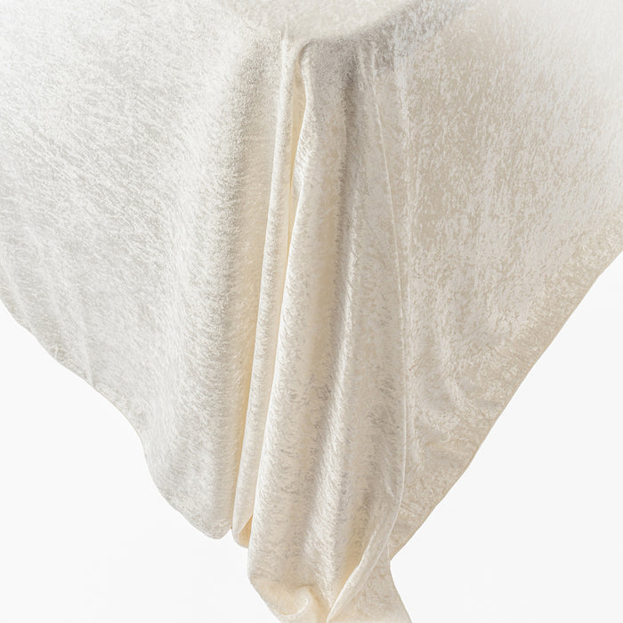 Velvet 90"x132" Rectangular Tablecloth - Ivory - CV Linens