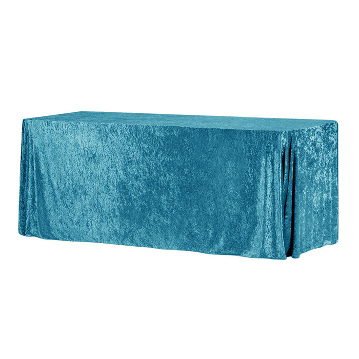 Velvet 90"x132" Rectangular Tablecloth - Peacock Teal - CV Linens