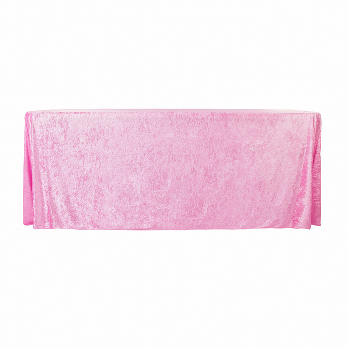 Velvet King 108"x156" Rectangular Tablecloth Pink full view