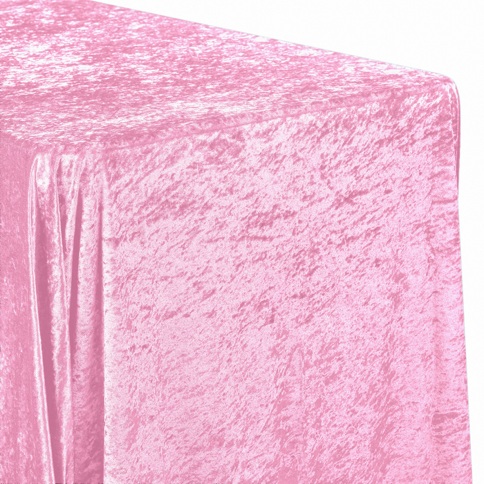 Velvet King 108"x156" Rectangular Tablecloth Pink close up