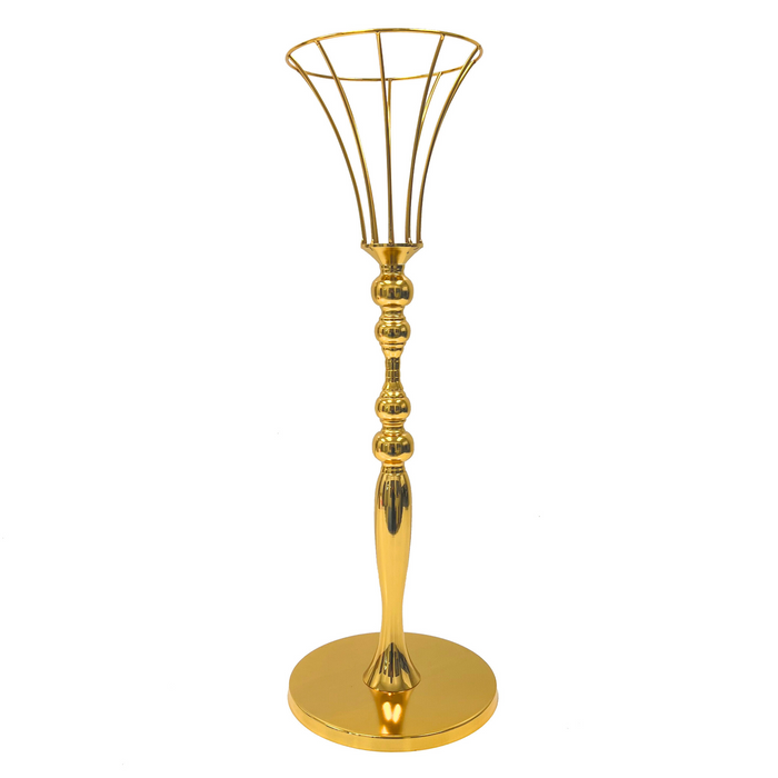Vintage Floral Centerpiece Stand - Gold