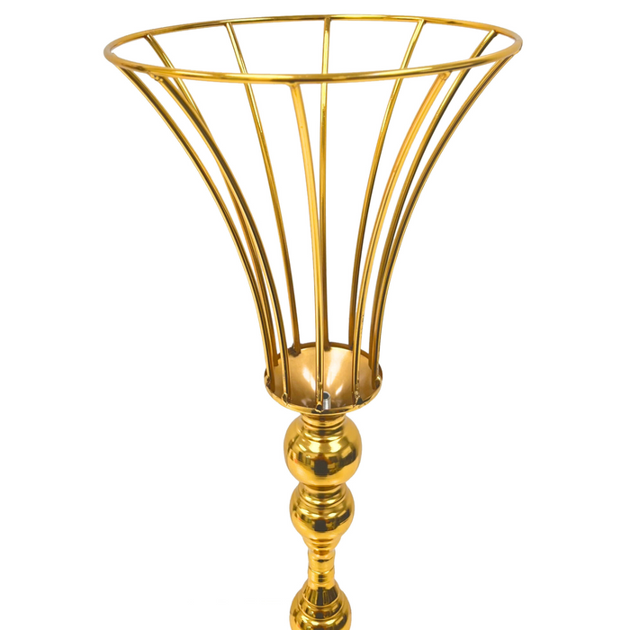 Vintage Floral Centerpiece Stand - Gold