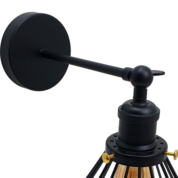 Modern wall lamp retro industrial iron bird cage wall light Adjustable sconce~2695 - LEDSone UK Ltd