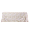 Vintage Lace Print Scuba 90"x156" Rectangular Tablecloth - Champagne/White - CV Linens