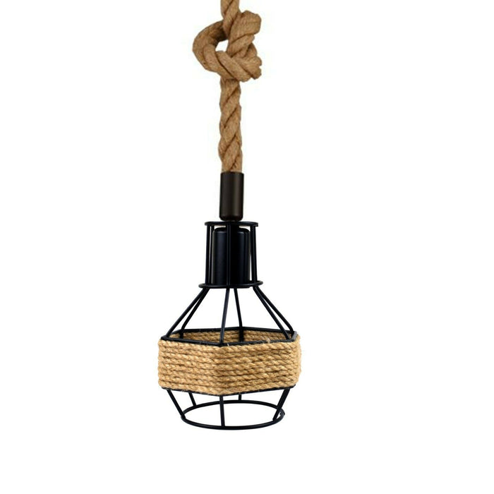 Vintage Pendant Shade Modern Hanging Retro Lighting Industrial Metal Hemp Ceiling~2708 - LEDSone UK Ltd