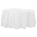 Wedding Rosette SATIN 132" Round Tablecloth - White - CV Linens
