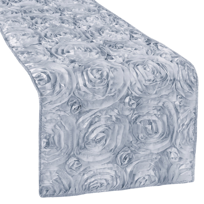 Wedding Rosette SATIN Table Runner - Dusty Blue - CV Linens