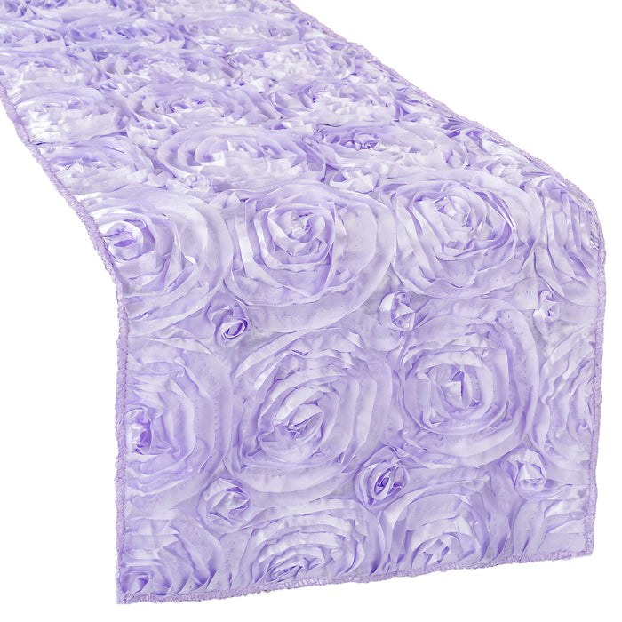 Wedding Rosette SATIN Table Runner - Lavender