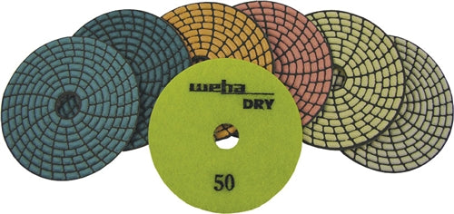 Weha 4 inch Spiral DRY Diamond Polishing Pad for Granite  No Water Needed - close-up detail