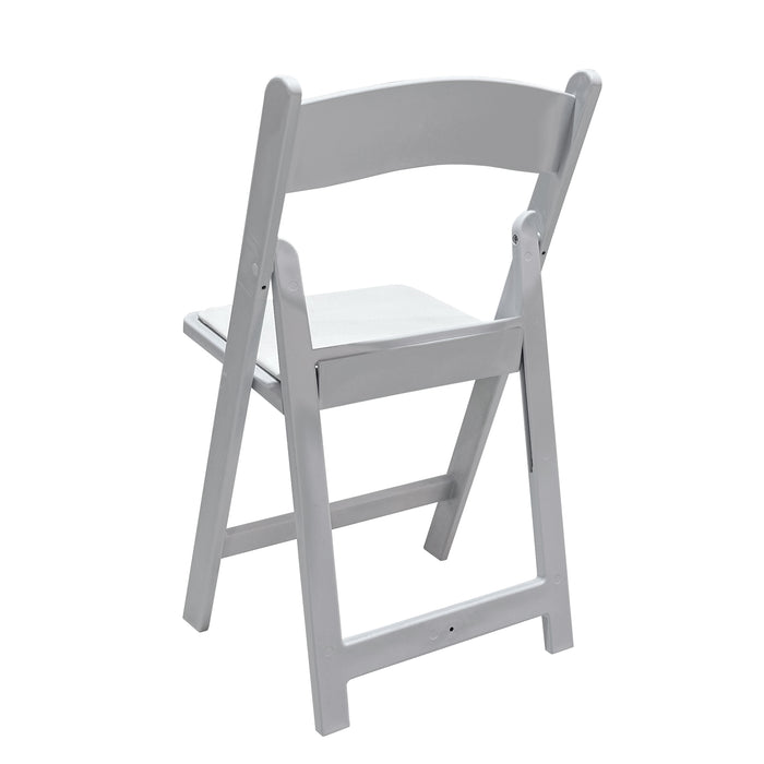 White Resin Folding Chair 4pc/pk angled back