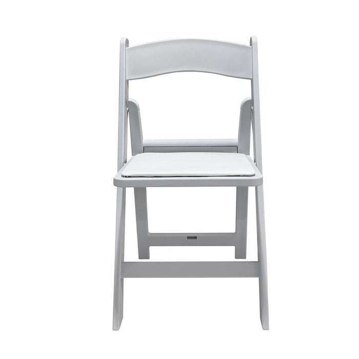 White Resin Folding Chair 4pc/pk front view