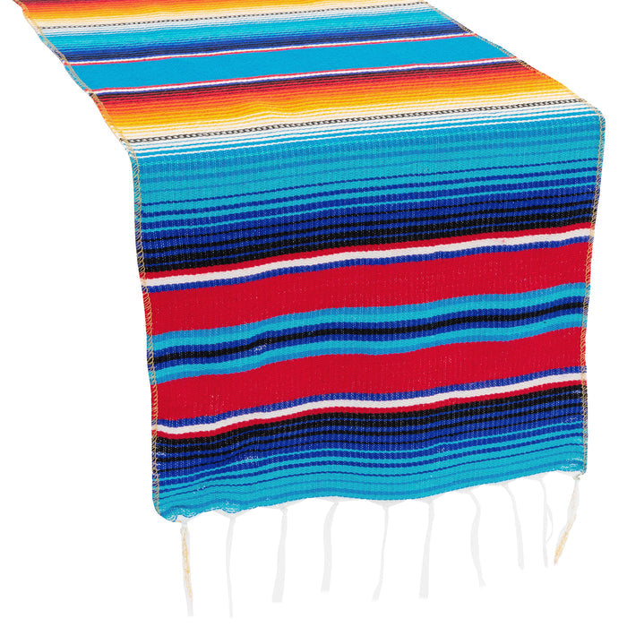 Woven Mexican Serape Table Runner 13"x102" - CV Linens