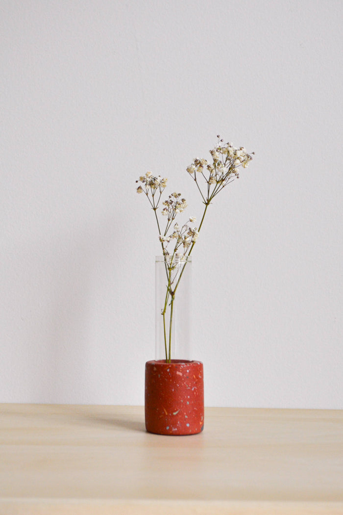 Zero Waste Terrazzo Single Propagation Test Tube Plant Stand | LindaMakes